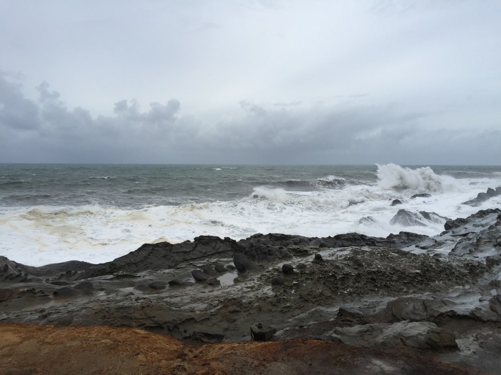 Waves crashing at Shore Acres